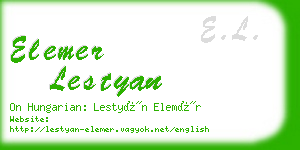 elemer lestyan business card
